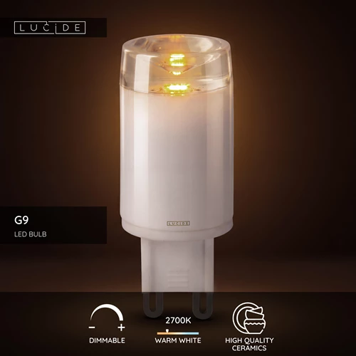 Lucide G9 - Led bulb - Ø 2,1 cm - LED Dim. - G9 - 1x3W 2700K - White - USP